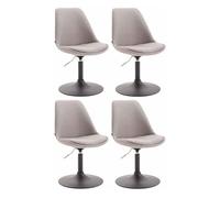 CLP Trading GmbH – Set de 4 sillas comedor Maverick – Tela, giratorias, ajuste altura – Gris,Negro