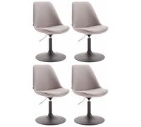 CLP Trading GmbH – Set de 4 sillas comedor Maverick – Tela, giratorias, ajuste altura – Gris,Negro