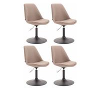 Set de 4 sillas de comedor maverick en tela gris topo 57x48x76 cm