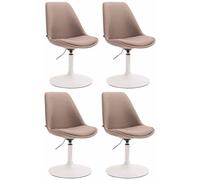 Set de 4 sillas de comedor Maverick en tela Gris topo,Blanco