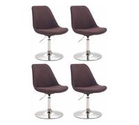 Set de 4 sillas de comedor maverick en tela marrón 57x48x76 cm