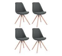 Set de 4 sillas de comedor toulouse en tela gris oscuro 56x48x84 cm