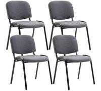 Set De 4 Sillas De Reuniones Ken En Tela Gris 53x53x83 Cm Clp