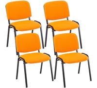 Set De 4 Sillas De Reuniones Ken En Tela Naranja
