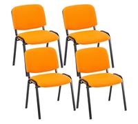 CLP Trading GmbH Sillas de reuniones Ken – Pack 4, tela, base metálica, apilables, naranja