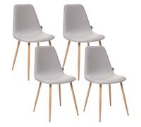 Conjunto de 4 sillas de tipo escandinavo color gris claro WELLHOME