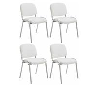Set de 4 sillas ken cromadas en polipiel simil cuero blanco 48x54x79 cm