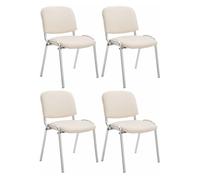 Set de 4 sillas ken cromadas en polipiel simil cuero crema 48x54x79 cm
