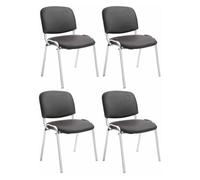 Set de 4 sillas ken cromadas en polipiel simil cuero marrón 48x54x79 cm