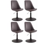 Set de 4 sillas lounge maverick en polipiel simil cuero marrón 57x48x76 cm
