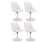 Set de 4 sillas lounge maverick en polipiel simil cuero blanco 57x48x76 cm