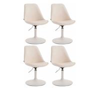 Set de 4 sillas lounge maverick en polipiel simil cuero crema 57x48x76 cm