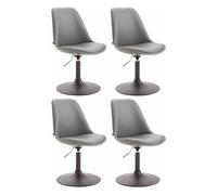 Set de 4 sillas lounge maverick en polipiel simil cuero gris 57x48x76 cm