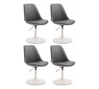 Set de 4 sillas lounge maverick en polipiel simil cuero gris 57x48x76 cm