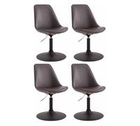 Set de 4 sillas lounge maverick en polipiel simil cuero marrón 57x48x76 cm