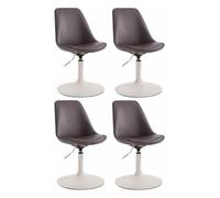 Set de 4 sillas lounge maverick en polipiel simil cuero marrón 57x48x76 cm