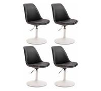 Set de 4 sillas lounge maverick en polipiel simil cuero negro 57x48x76 cm