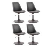 Set de 4 sillas lounge maverick en polipiel simil cuero negro 57x48x76 cm