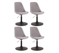 Set de 4 sillas lounge maverick en terciopelo gris 57x48x76 cm