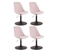 Set de 4 sillas lounge maverick en terciopelo rosado 57x48x76 cm