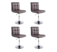 Set de 4 sillas lounger palma en polipiel simil cuero marrón 49x44x74 cm