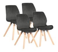 Set De 4 Sillas Luna Terciopelo Gris Oscuro 58x49x87.5 Cm Clp