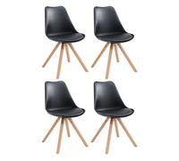 Set de 4 sillas para comedor toulouse square en polipiel simil cuero negro 55.5x47.5x83 cm