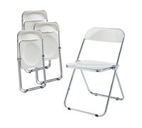Set de 4 sillas plegables pornainen 74x46x47cm blanco [en.casa]