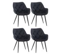 Set de 4 sillas tanna de salón en terciopelo negro 62x58x83 cm