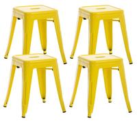 Set de 4 taburetes bajos armin metal amarillo 40x40x46 cm