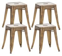 Set de 4 taburetes bajos armin metal dorado 40x40x46 cm