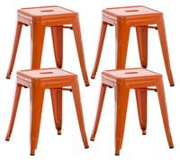 Set de 4 taburetes bajos armin metal naranja 40x40x46 cm
