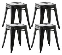 Set de 4 taburetes bajos armin metal negro 40x40x46 cm