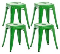 Set de 4 taburetes bajos armin metal verde 40x40x46 cm