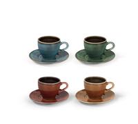 Set De 4 Tazas De Café H&H MARRAKECH En Cerámica De Piedra 120Ml