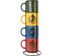 Set De 4 Tazas Harry Potter Con Soporte De Metal Porcelana 300 mls