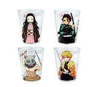Set de 4 vasos con tamaño de chupito - 57 ml- Tanjiro, Nezuko, Inosuke, Zenitsu - Demon Slayer - JUST FUNKY