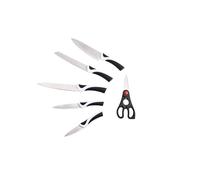 BERGNER KYOTO - Set 6PZS Cuchillos Acero Inoxidable - Incluye Chef, Trinchar, Pan, Multiusos y Pelar - Mangos Ergonómicos - Resistentes y Fáciles de Limpiar, Plata