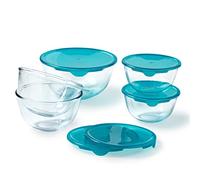 Set de 5 tazones con tapa - PYREX - 2x 0,5L + 1x 1L + 2x 2L