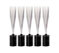 Set de 50 copas de champagne desechables reutilizables negras de plástico PS de 120 ml - LOLAhome