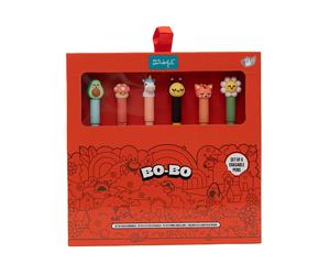 Set de 6 bolis borrables Bo-Bo Animales - Bolígrafo borrable con mensajes - Mr. Wonderful - Papelería creativa para cada día