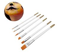 Set de 6 Pinceles para Pintura Acrílica brochas cosméticas colores vivos for Fiestas y Halloween