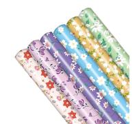 Set de 6 rollos de papel de envolver para flores, tamaño 50x70 cm