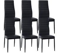 Set De 6 Sillas De Comedor Mayfair Simil Cuero Negro 40x41.5x99 Cm Clp