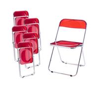 Set de 6 sillas plegables pornainen transparente 74x46x47cm rojo [en.casa]