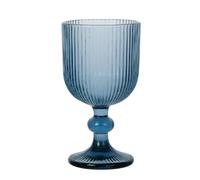 Set de 6 Sonella Azul de Cristal Tallado, Copa 360 cc, Vaso 270 cc o Vaso Alto 430 cc, Diseño Vintage para Agua, Vino y Refrescos