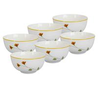 Set de 6 unidades - Tazón de porcelana, línea Botanic, diámetro de 14 cm