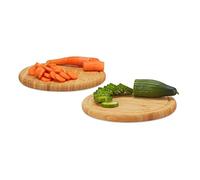 Set de 8 Tablas de Cortar para Cocina Grandes, Tablas para Todos los Alimentos, Bambú, Ø 30 cm, Madera Natural