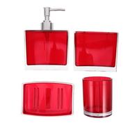 Set de Accesorios de Baño Rojo 4 Piezas Acrílico para Encimera
