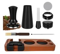 Set de Accesorios para Espresso de 8 Piezas, Prensador 51 mm con Estación de Prensado, Nivelador, Herramienta WDT, Anillo Dosificador, Cepillo, Filtro Puck Screen, Varilla - Para Máquinas Espresso